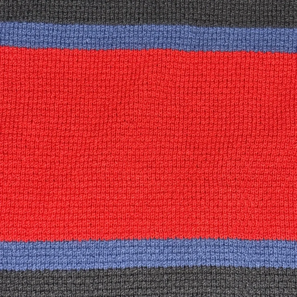 Polo Ralph Lauren Striped Sweater Mens Medium Red Navy Golf Crest Cotton Vintage